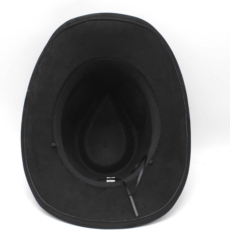 CCAKXCJJ Unisex Western Suede Cowboy Cowgirl Hat Classic Wide Brim Fedora Hat for Men &Women - Image 4